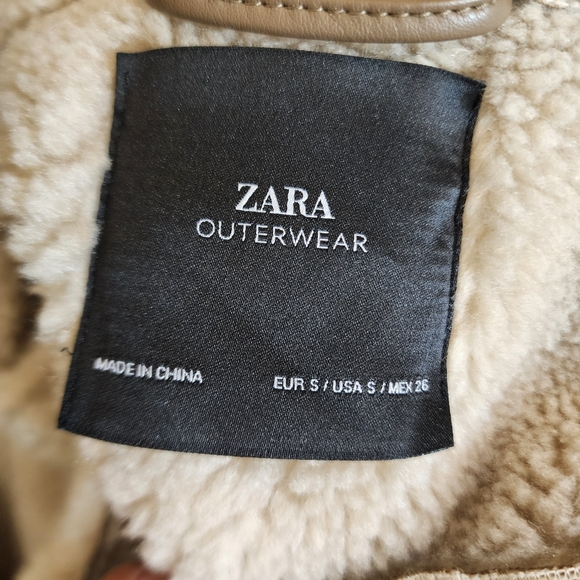 Zara Taupe Shearling Jacket - Picture 15 of 16